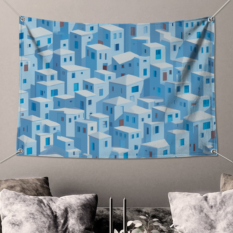 Tapisserie «Architecture» - Décoration murale bâtiments, 50in H x60in W with 4 Grommets
