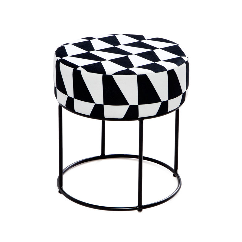 Repose-pieds Shamokin, 100 % polyester noir / blanc