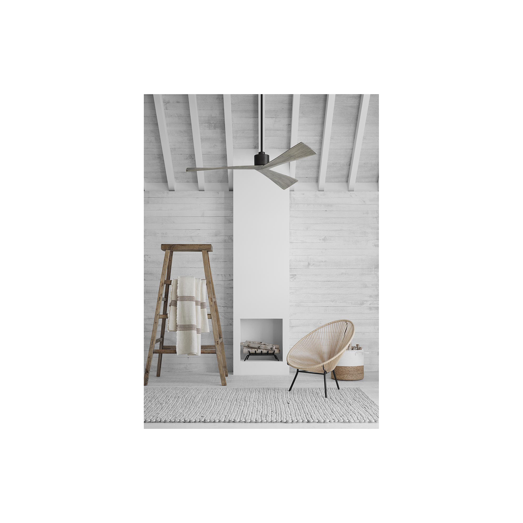 Mirage 60'' 3 Blade Ceiling Fan, 60", Aged Pewter/Gray Weathered Oak