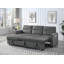 Canapé-lit modulaire réversible moderne en velours gris clair de l 81,5 po avec méridienne de rangement et poche latérale-1788447162-1788447046