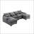 Modern Large chenille Fabric U-Shape Sectional Sofa-2125716690