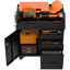 Armoire à outils mobile - Organisateur de garage avec compartiment verrouillable et 4 tiroirs, coffre en acier à roulettes pour atelier et garage domestique