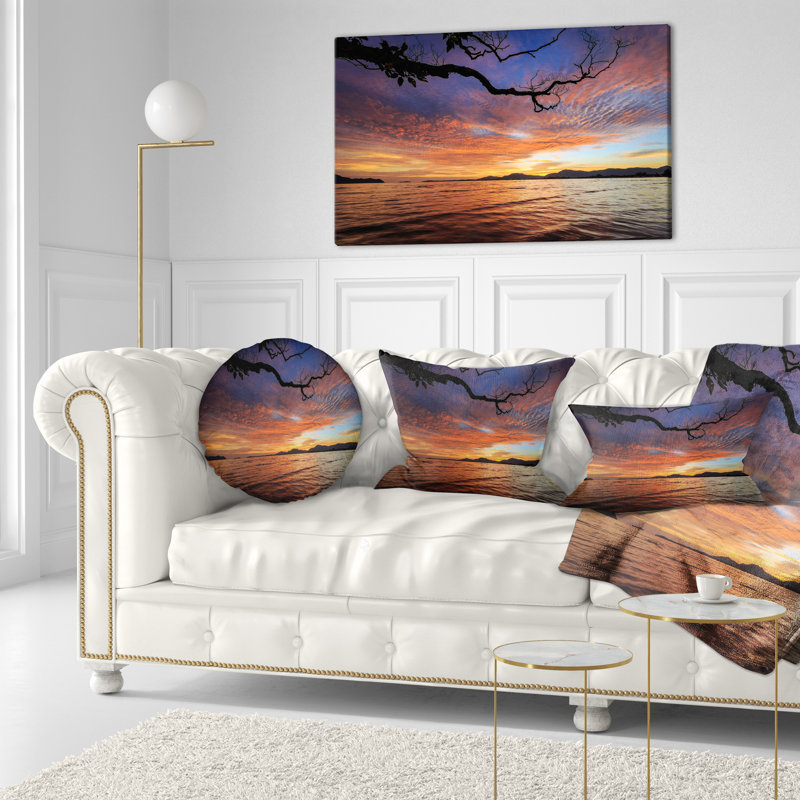 Coussin lombaire phuket magnifique coucher de soleil de mer dans un coussin lombaire