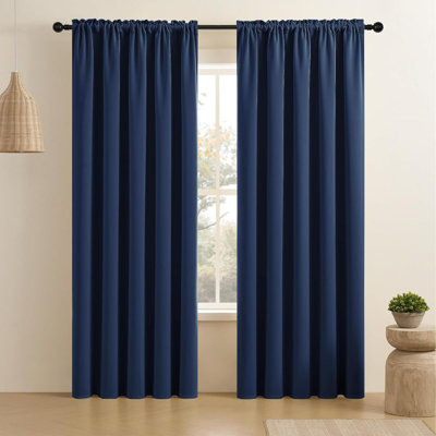 Curtains  2 Panels Set Rod Pocket Room Darkening Drapes For Bedroom Living Room Insulated Thermal Light Blocking Window Curtain