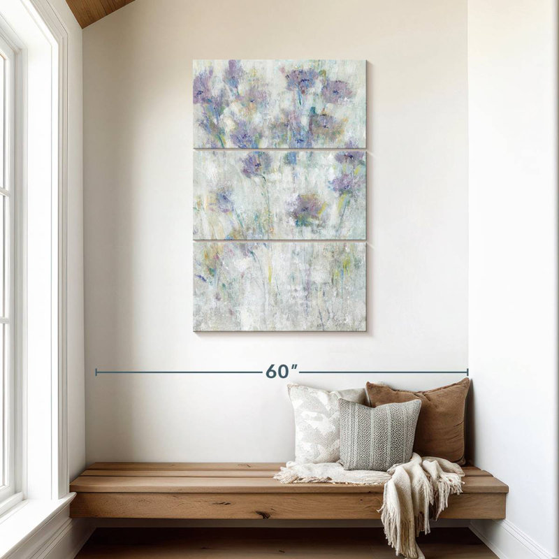 Fresque florale lavande Avery I, H 45 po x l 28 po