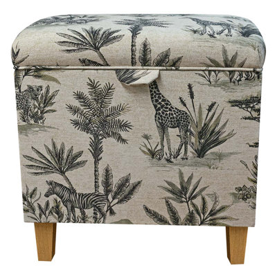 Rectangle Floral Ottoman with Storage