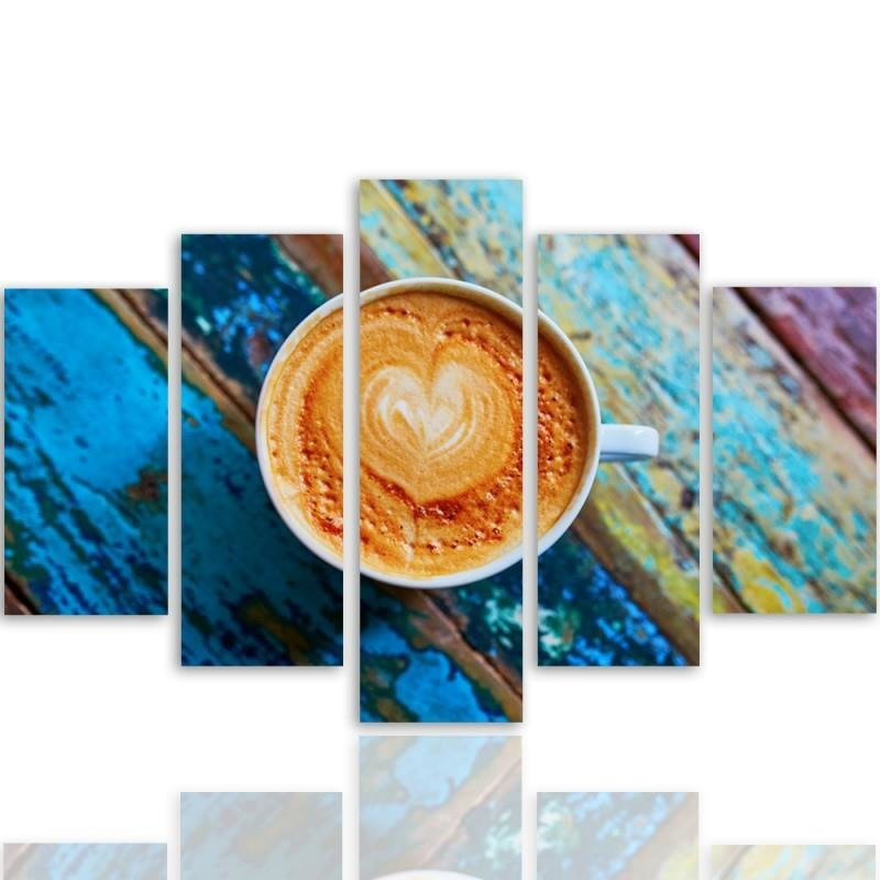 Coffee Cup - 5 Piece No Frame Set on Canvas