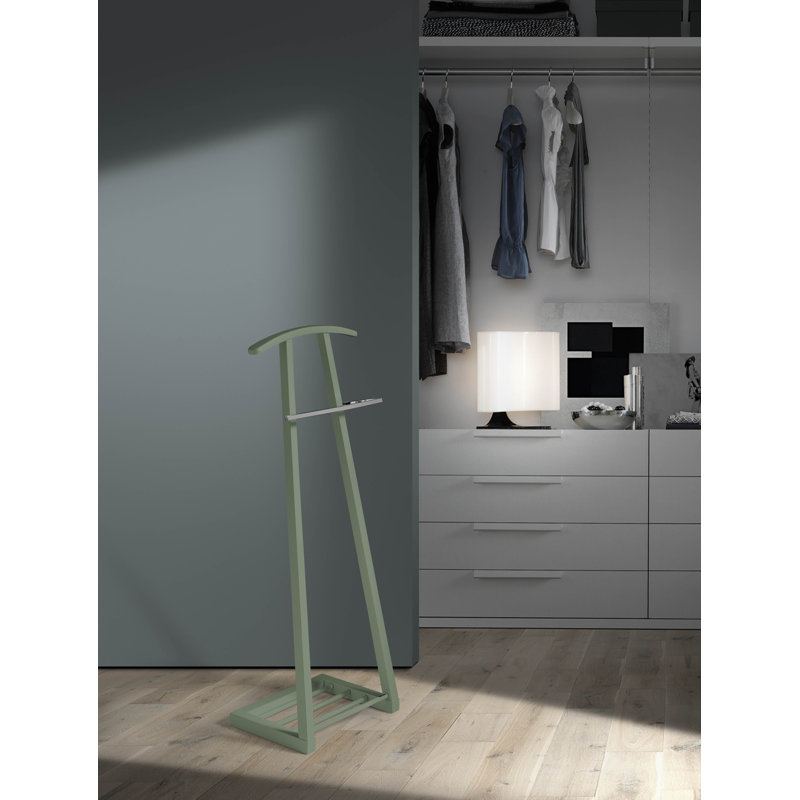 Solid Wood Freestanding Valet Stand, Green