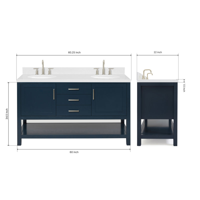 Bayhill 60.25 in. Double Vanity, Midnight Blue
