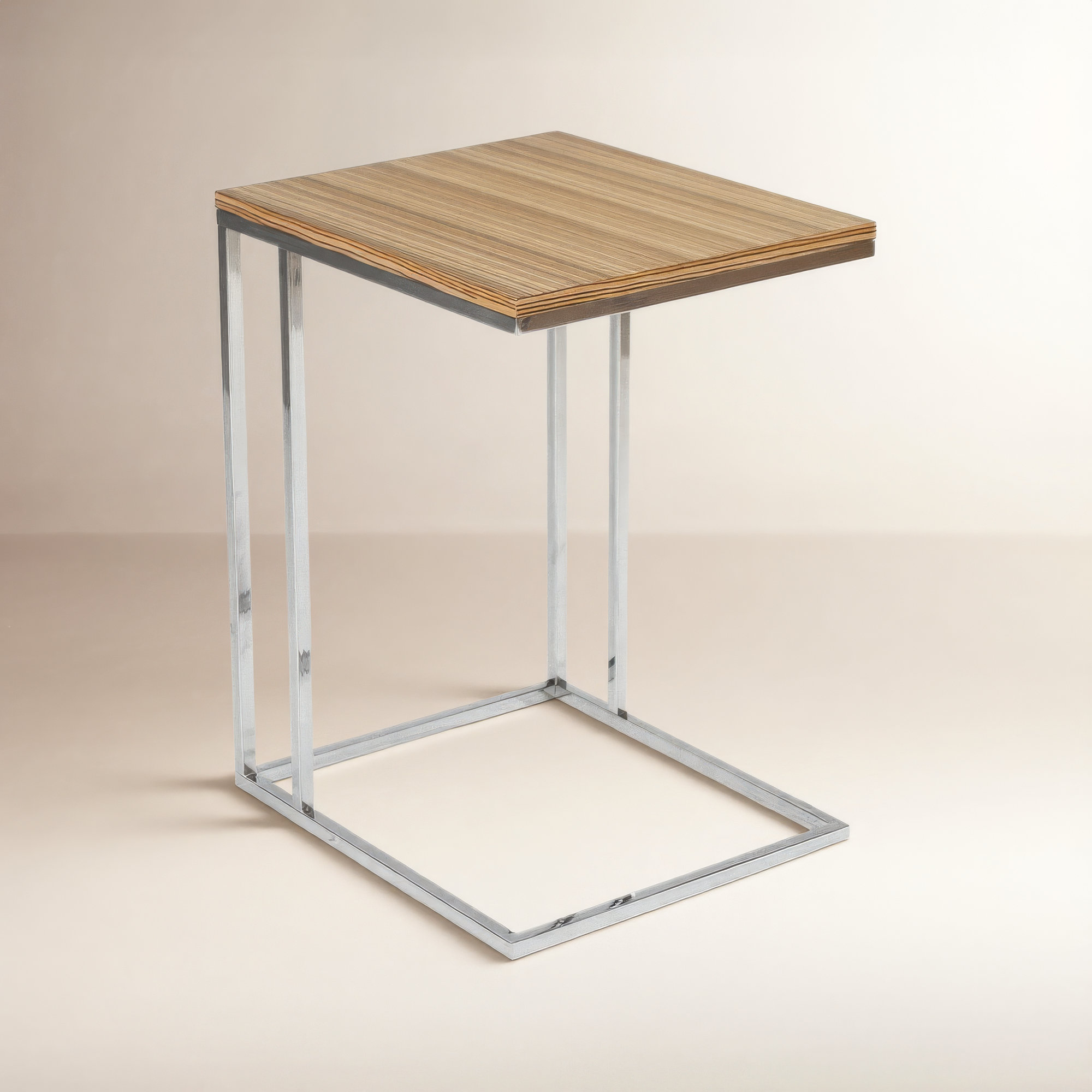 Hampshire End Table, Silver/Walnut
