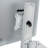 Set of 2 White Monitor Mounts with Adjustable Keyboard Tray