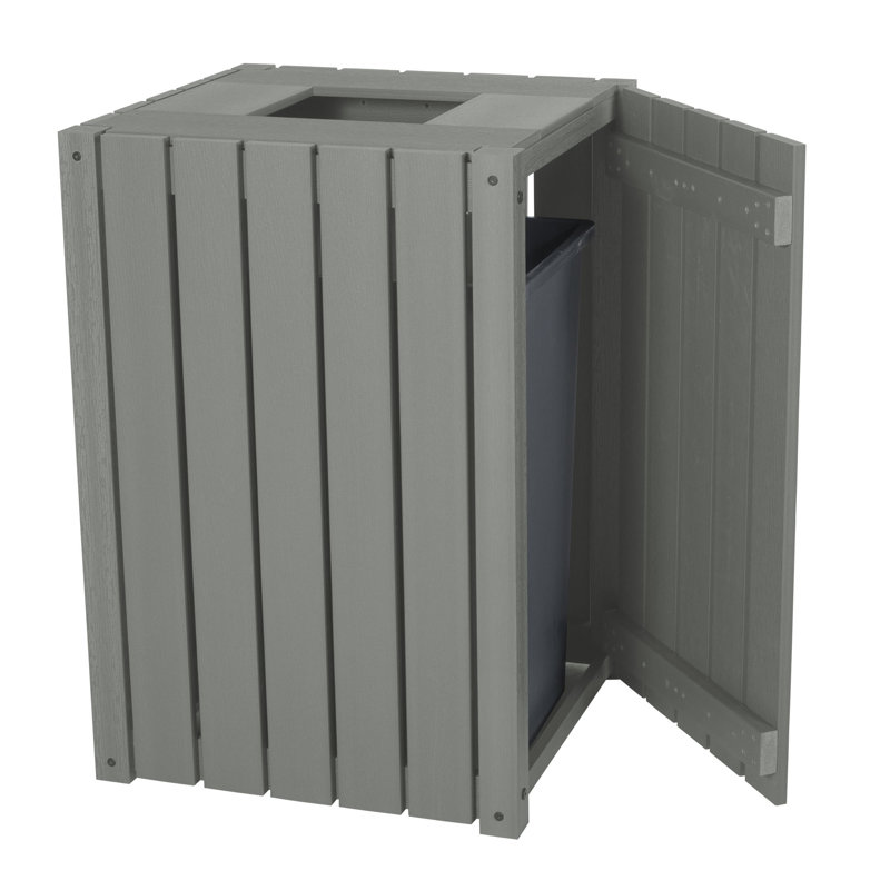 40 Gallon Open Trash Can, Gray