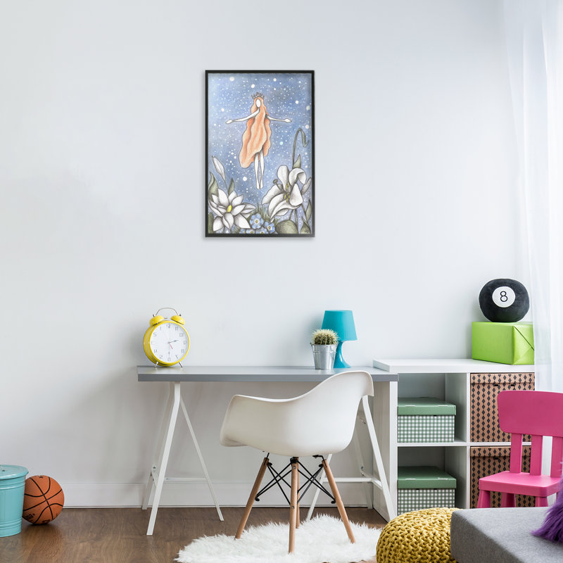 Mystic Garden Fairy Sparkle, giclée encadrée, design par Cecilia Battaini, H 18 po x l 12 po, Noir