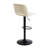 Adjustable Height Bar Stool, Easy-Clean Faux Leather Seat with Half Round Footrest, Sturdy Black Metal Frame for Kitchen Island-961107487