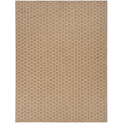 Koebe Geometric Reversible Indoor / Outdoor Area Rug in Tan