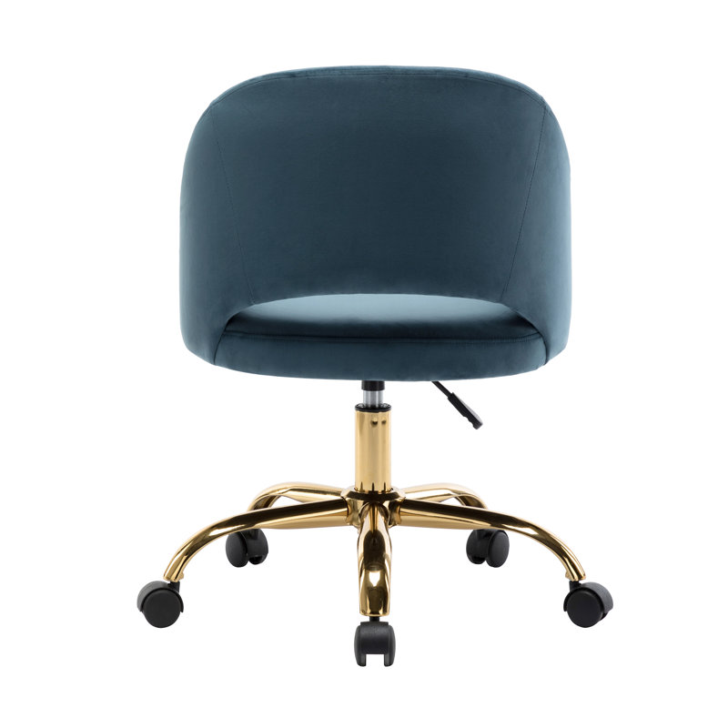 Shauna Velvet Office Chair, Blue