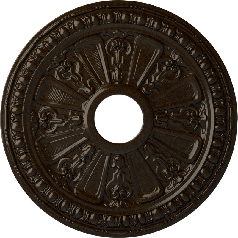 Endurathane Alexa Ceiling Medallion, 20 1/2"OD x 1 7/8"P (Fits Canopies up to 2 7/8")Hand-Painted Brushed Mahogany Finish