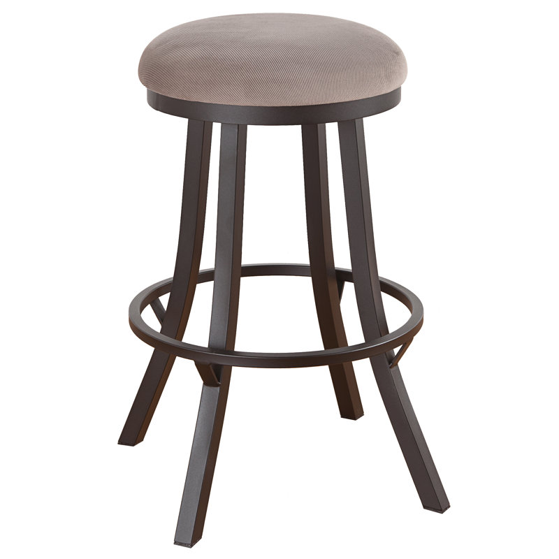 Tabouret de bar et de comptoir pivotant Andress, Galet, Brun Ford, Très grand (assise de 34 po de hauteur)