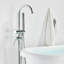 Wimbish 2 Handle Floor Waterfall Faucet Bath Filler with Diverter