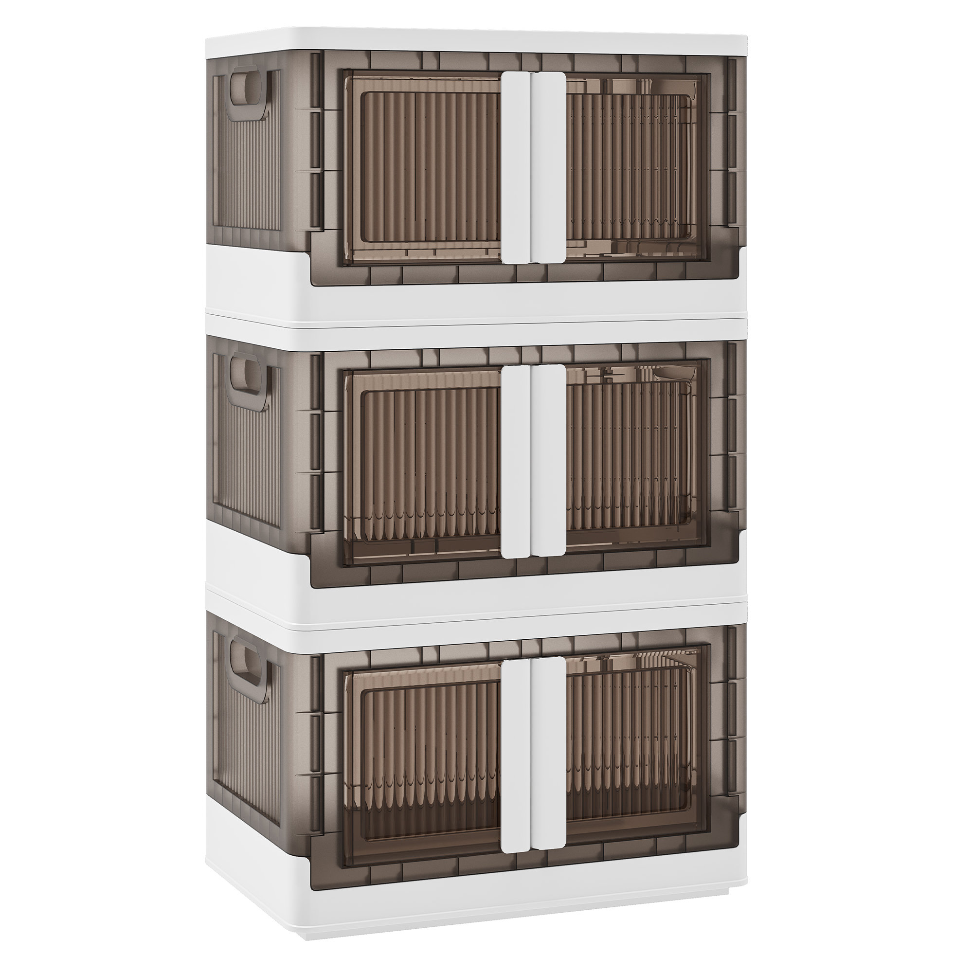 Bacs Rangement Pliables 6 Niveaux Avec Roulettes - Organiseur Transparent Empilable Pour Maison/bureau - 9