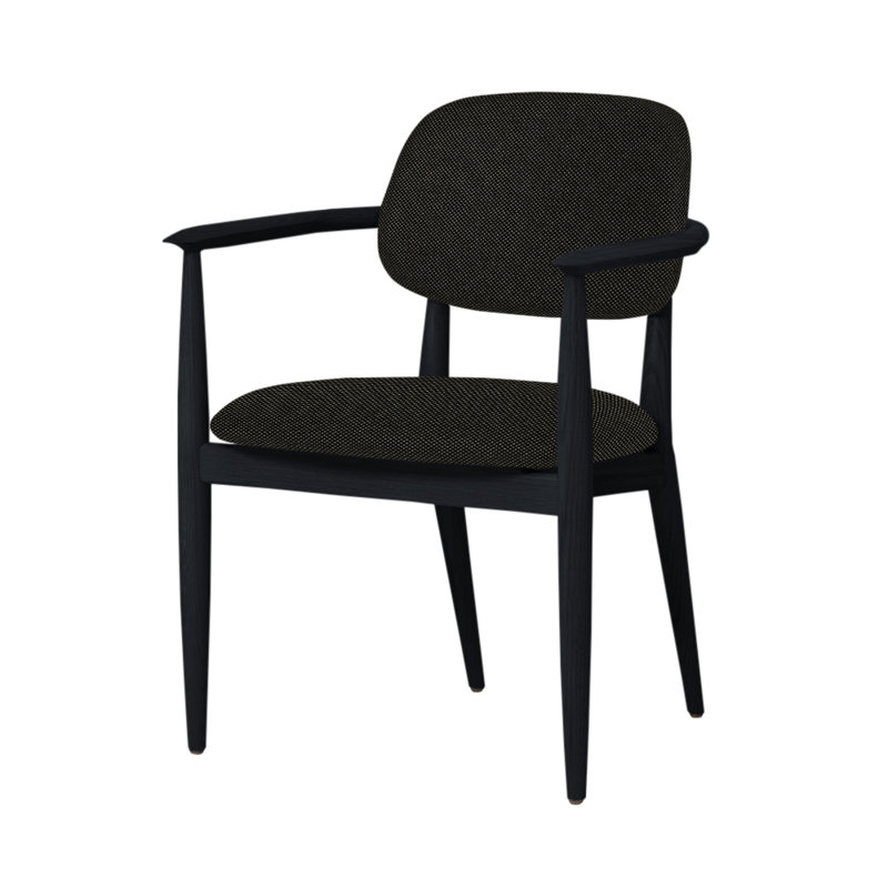 Chaise Slow de Space Copenhagen, Chêne noir, Nouveau brun foncé Newcastle 25