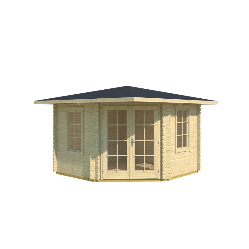 Lasita Aruba 1 - 10 x 10 Ft. Corner Log Cabin With Single Glazing (40mm)