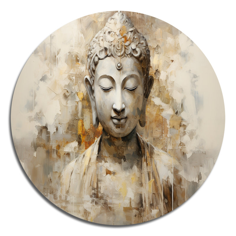 Tivona - art spirituel rond en métal, H 16 po x l 16 po