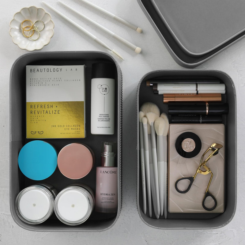 Boîtes de rangement décoratives avec couvercles - Ensemble de 2, Grey