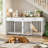 71"W Large Dog Crate Furniture With 3 Drawers And Divider-1646705792