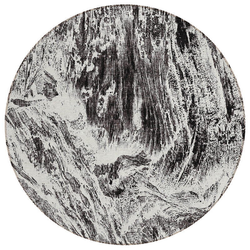 Tapis rond noir 8 po