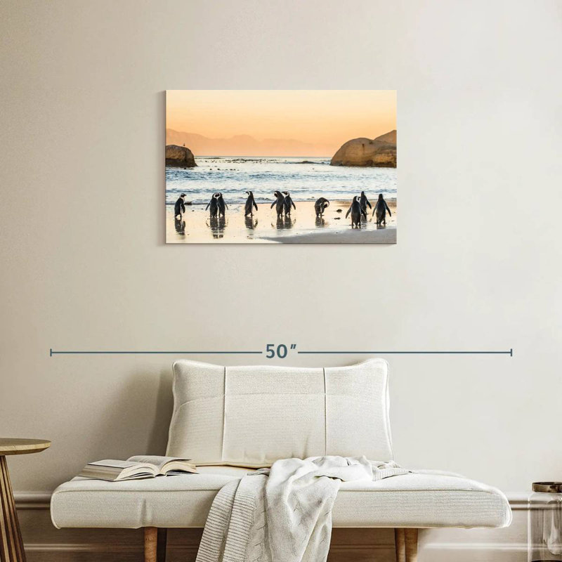 Brampt Penguins On The Shore, 20'' H X 30'' W