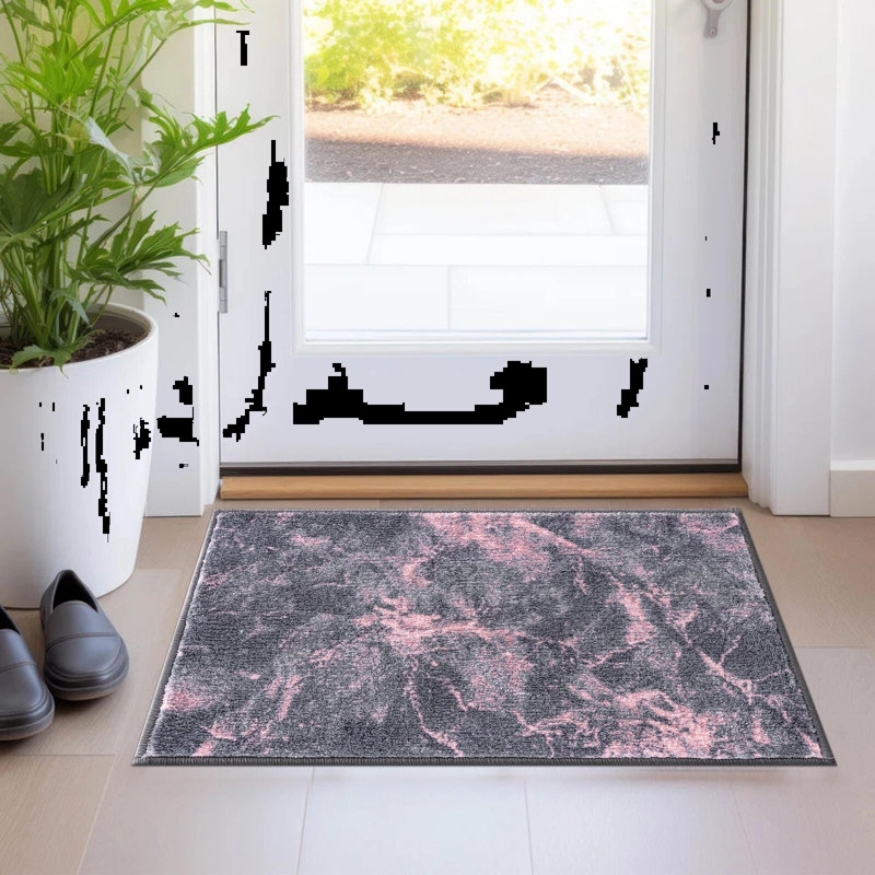 Non-Slip Indoor Door Mat, 50cm W x 80cm L, Pink