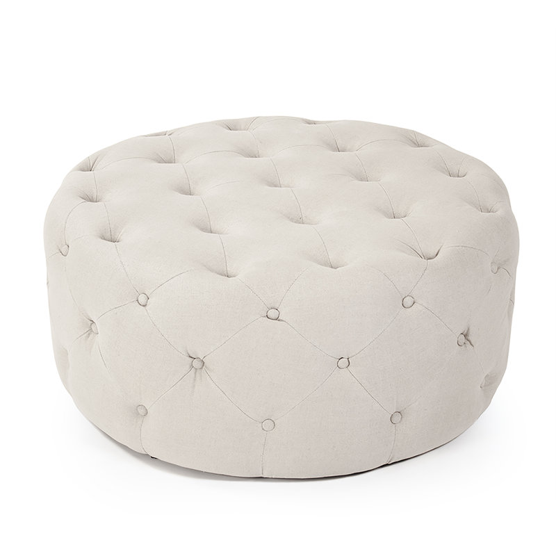Upholstered Ottoman, Natural