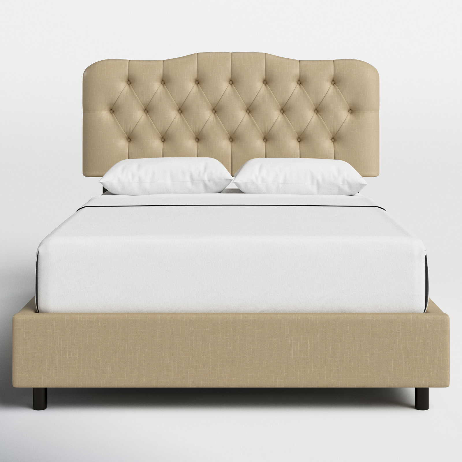 Rodan Upholstered Bed, Queen, Classic Sandstone Linen