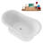 59" Streamline Soaking Acrylic Freestanding Bathtub, Bamboo Tray, Drain-103682497