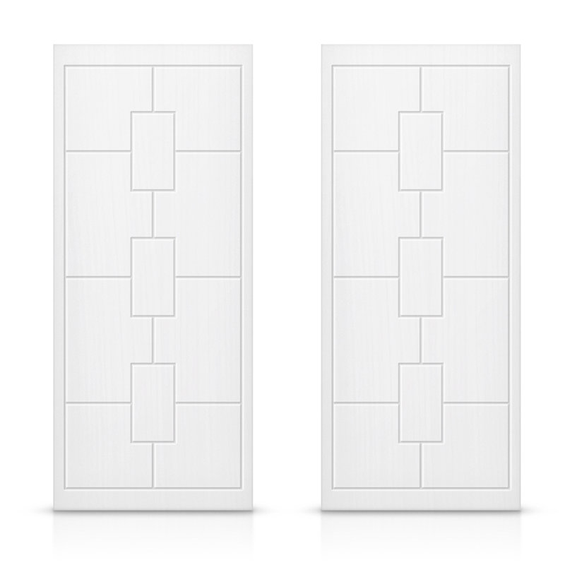 Portes de placard coulissantes à panneaux, Blanc, 60 po x 80 po