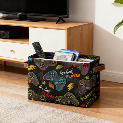Foldable Storage Baskets With Handles, Collapsible Fabric Storage Bins For Shelves, Closet, Living Room, And Home Organization, 2-Pack