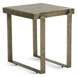 Rhodes 20" Side Table With Marble And Antique Brass
