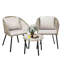  3-Piece Wicker Grey Cushioned Patio Bistro Set-1581617597