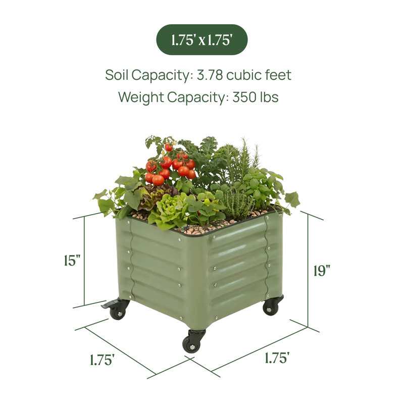 Pot de fleurs surélevé pour l'extérieur 19 po de hauteur et 21 po de largeur, Pearl White