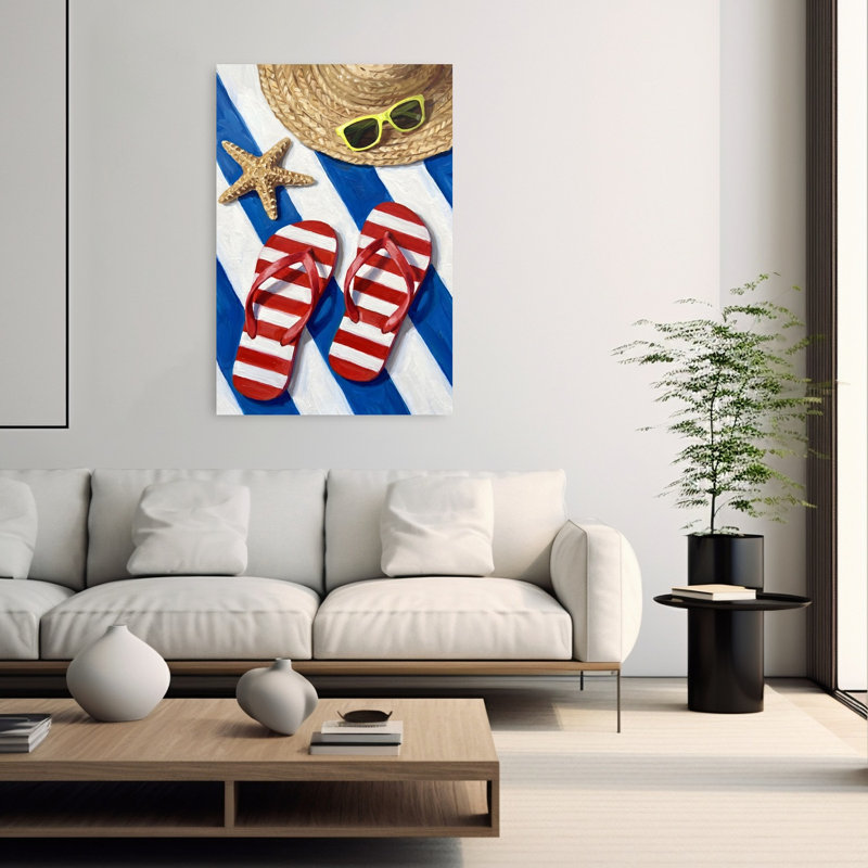Summer Beach Essentials Starfish Coastal Wall Art Print 1 Piece Wrapped Canvas Wall Art, 152.4cm H x 101.6cm W