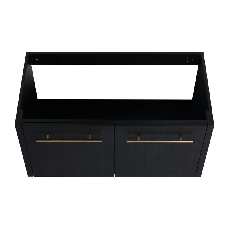 Meuble-lavabo noir châtaignier noir de 36 po, modèle moderne avec de nombreuses options de rangement