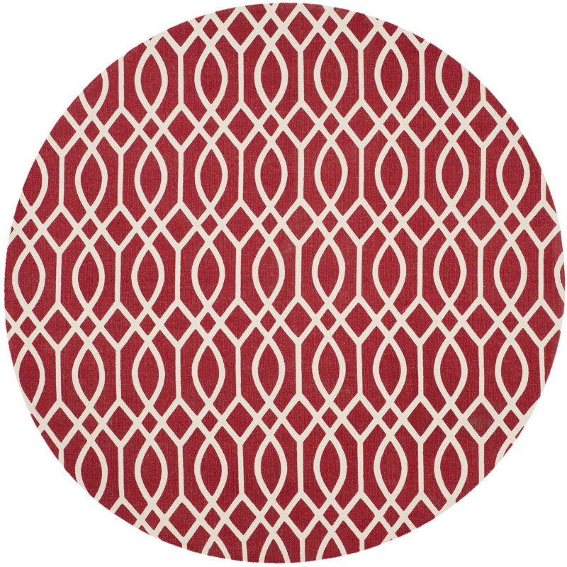 Nolan Hand Loomed Cotton Geometric Rug, Round 5'