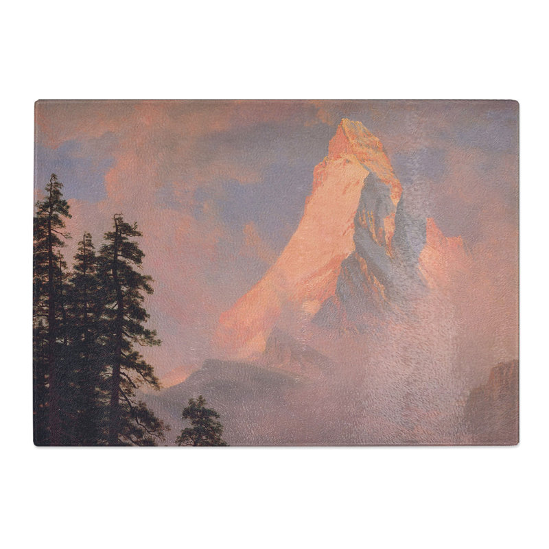 Sunrise on the Matterhorn by Albert Bierstadt Chopping Board, 28.5cm W x 39cm L