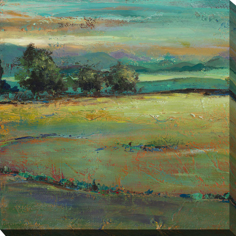«Mute Forest Square II», reproduction de peinture acrylique, H 18 po x l 18 po x P 1 po, Toile tendue