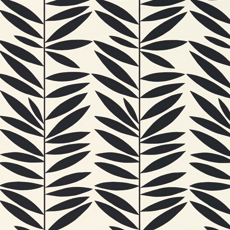 Papier peint à feuilles, Ébène