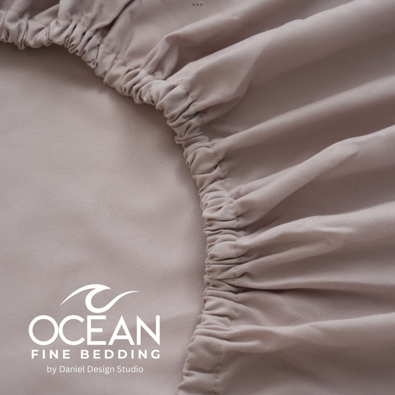 OCEAN FINE BEDDING Microfiber Flatweave Sheet Set, Beige, Queen Sheet Set with 2 Pillowcases