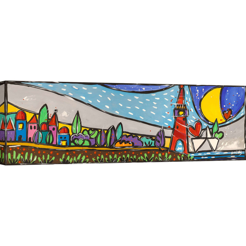 Modern Painting: Finally Home by Wallas - Wrapped Canvas Print, 40cm H x 120cm W x 4cm D