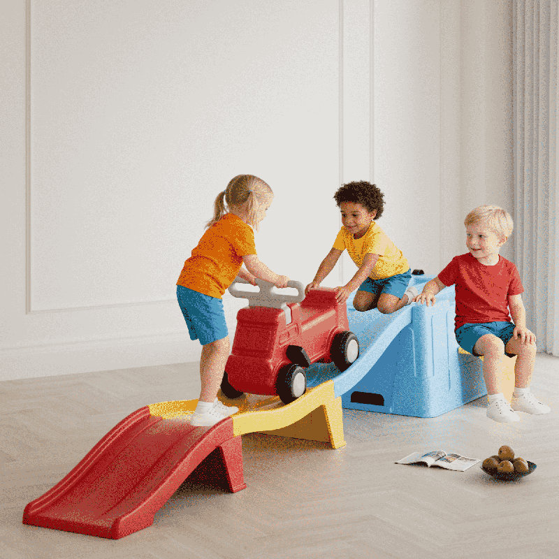 Haut et bas Roller Coaster Kids Ride On, Rouge / Jaune / Bleu