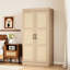 Garde-robe de 65 po de hauteur avec 2 portes en rotin et 5 tablettes de rangement réglables